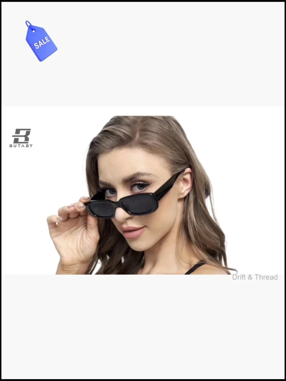 Retro Rectangle Sunglasses for Women Driving UV400 Protection